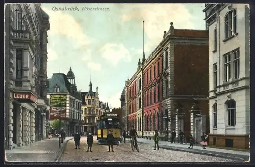 AK Osnabrück, Strassenbahn in der Möserstrasse