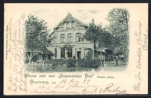 AK Hamburg-Eimsbüttel, Gasthaus Eimsbüttler Höh von Charles Hatje