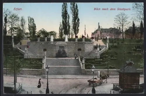 AK Erfurt, Blick nach dem Stadtpark