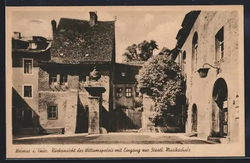 AK Weimar i. Thür., Rückansicht des Wittumspalais mit Eingang zur Staatl. Musikschule