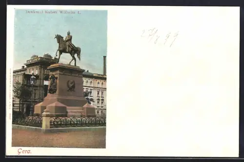 AK Gera, Denkmal Kaiser Wilhelm I