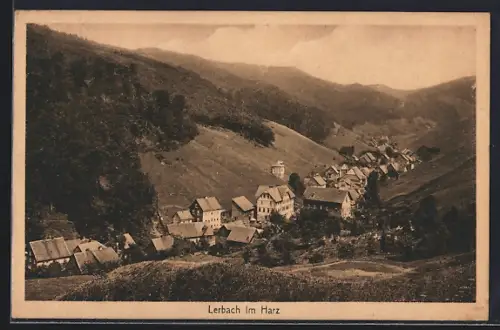 AK Lerbach im Harz, Ortsansicht im Tal