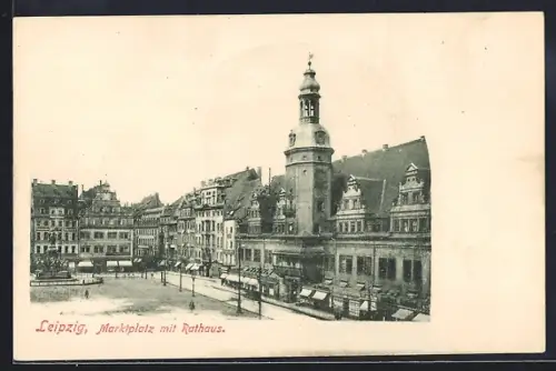 AK Leipzig, Marktplatz mit Rathaus
