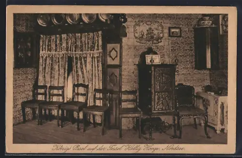 AK Hallig Hooge, Königs Pesel Innenansicht