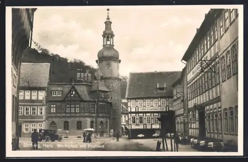 AK Stolberg /Harz, Marktplatz, Postamt