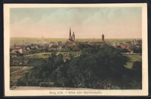 AK Burg b /M., Blick vom Bismarckturm