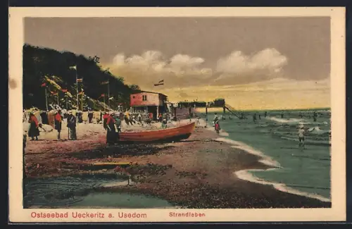 AK Ueckeritz a. Usedom, Strandleben