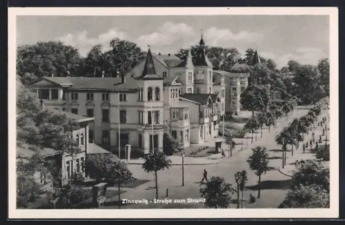 AK Zinnowitz, Strasse zum Strand