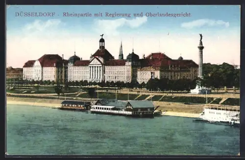 AK Düsseldorf, Rheinpartie mit Regierung und Oberlandesgericht
