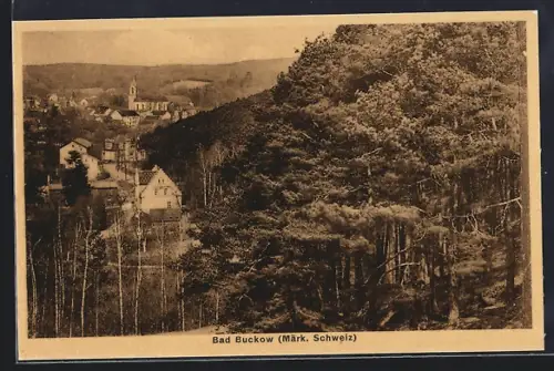 AK Bad Buckow /Märk. Schweiz, Blick auf Stadt und Kirche