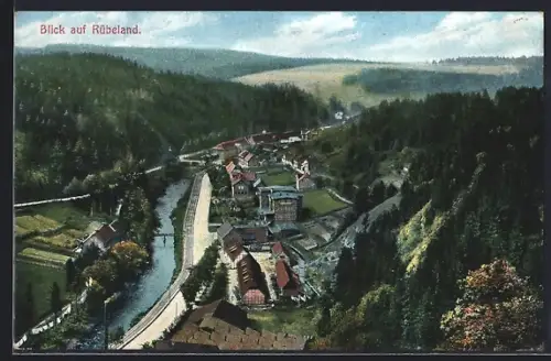 AK Rübeland, Blick auf den Ort und das Tal