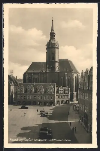AK Naumburg /Saale, Marktplatz, Wenzelskirche