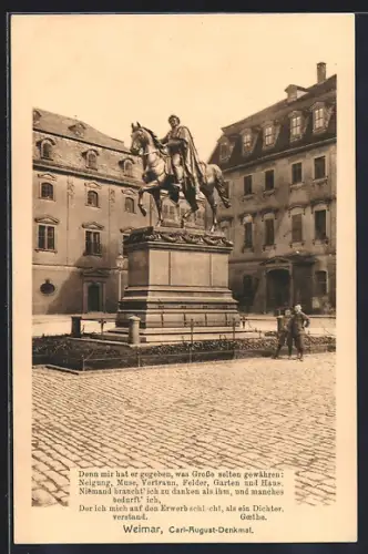 AK Weimar / Thüringen, Carl-August-Denkmal