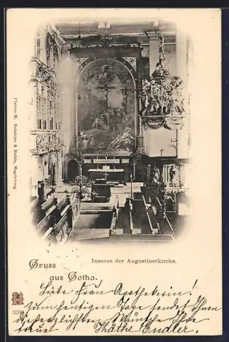 AK Gotha, Inneres der Augustinerkirche