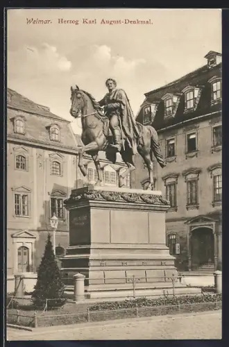 AK Weimar / Thüringen, Herzog Karl August-Denkmal