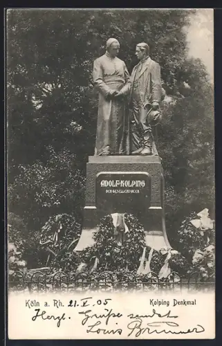 AK Köln a. Rh., Kolping Denkmal