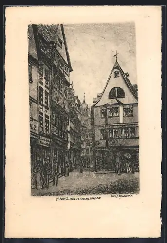Künstler-AK Mainz, Augustinerstrasse