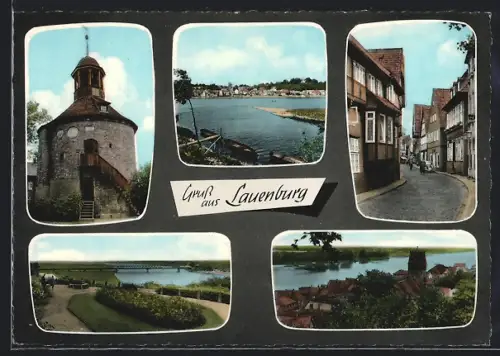 AK Lauenburg an der Elbe, Altstadt, Elbblick, Strassenansicht