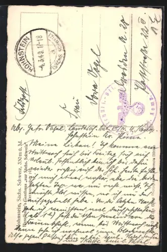 AK Hohnstein /Sächs. Schweiz, Gasthaus zur sächs. Schweiz