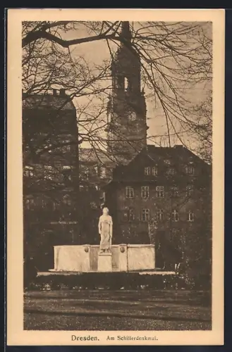 AK Dresden-Loschwitz, Schillerdenkmal