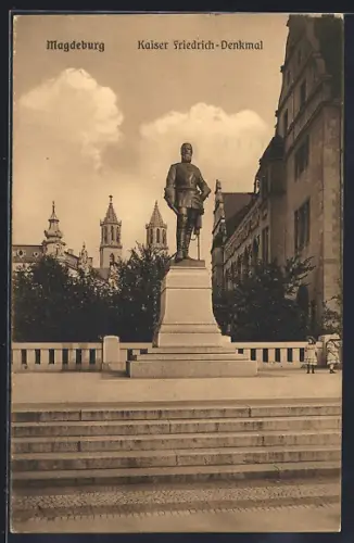 AK Magdeburg, Kaiser Friedrich-Denkmal