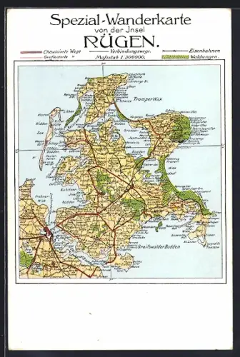 AK Rügen, Spezial-Wanderkarte der Insel