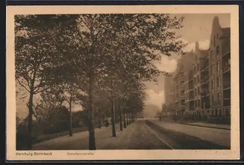 AK Hamburg-Barmbeck, Partie in der Osterbeckstrasse