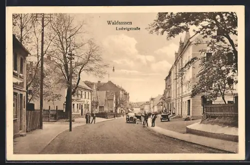 AK Waldsassen, Ludwigstrasse mit Wohnhäusern