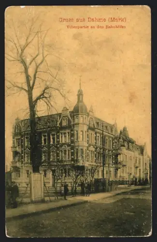 AK Dahme /Mark, Villenpartie an den Bahnhöfen