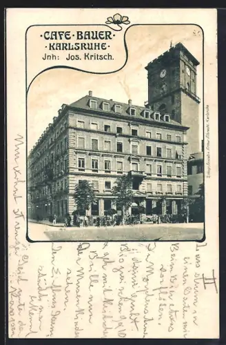 AK Karlsruhe, Cafe Bauer, Inh. Jos. Kritsch