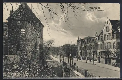 AK Osnabrück, Kaiserwall-Strasse mit Vitischanze