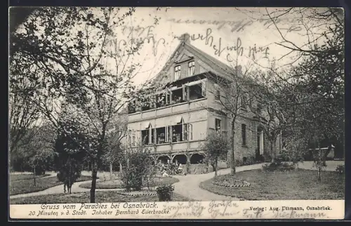 AK Osnabrück, Gasthaus Paradies von Bernhard Ellerbracke