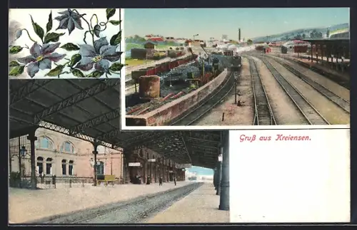 AK Kreiensen, Bahnhof, Bahngelände, Blumen