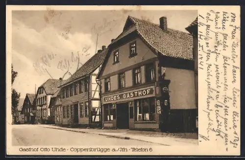 AK Coppenbrügge a. Ith, Gasthof Otto Uhde und Strassenpartie