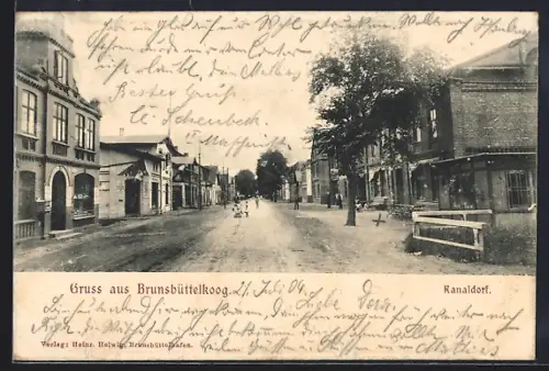 AK Brunsbüttelkoog, Strassenpartie Kanaldorf