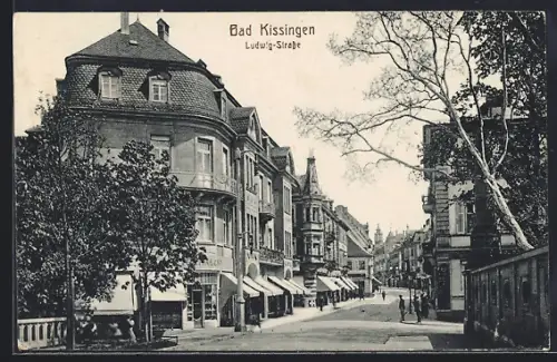 AK Bad Kissingen, Geschäfte in der Ludwig-Strasse