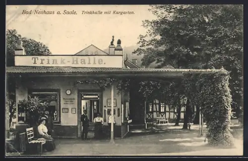 AK Bad Neuhaus /Saale, Trinkhalle mit Kurgarten