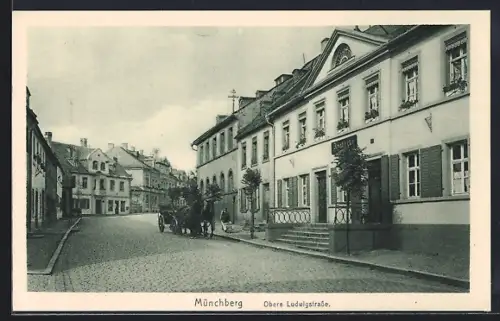 AK Münchberg, Obere Ludwigstrasse mit Apotheke