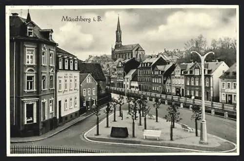 AK Münchberg i. Bay, Blick in die Lindenstrasse