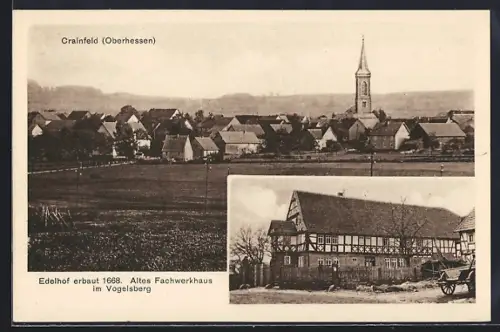 AK Crainfeld /Oberhessen, Edelhof und Totalansicht
