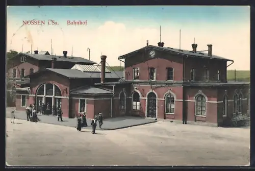 AK Nossen i. Sa., Partie am Bahnhof