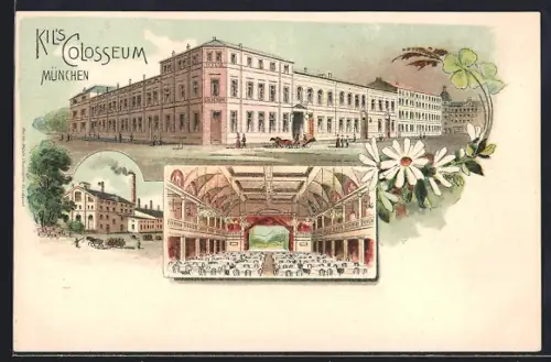 Lithographie München, Gasthaus Kil`s Colosseum, Kolosseumstrasse 4