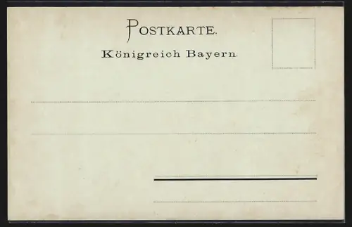 Künstler-AK Unterdiessen, Totalansicht, Pfarrhaus