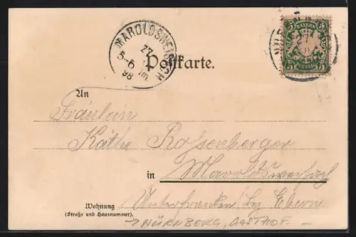 Lithographie Nürnberg, Gasthaus im Dutzendteich-Park