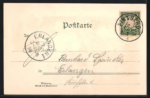 Lithographie Pinzberg, Hotel und Terrasse Zametzer, Mariakapelle, Teilansicht mit Bahnhof