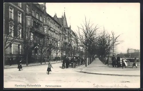 AK Hamburg-Hohenfelde, Partie in der Hartwicusstrasse