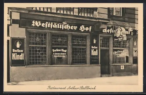 AK Berlin-Schöneberg, Restaurant Westfälischer Hof, Arthur Stellbrink, Martin-Luther-Strasse 24