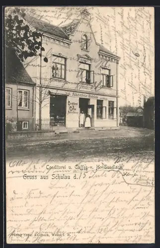 AK Schulau, Conditorei und Café von H. Gundlach