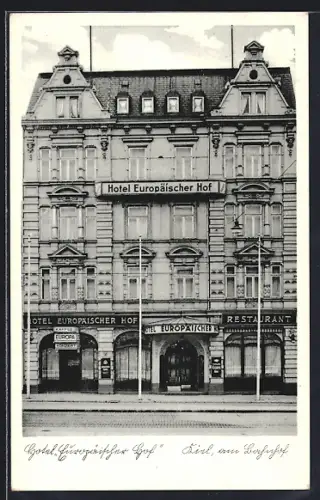 AK Kiel, Hotel Europäischer Hof und Berliner Hof, Bes. Heinrich Hamann