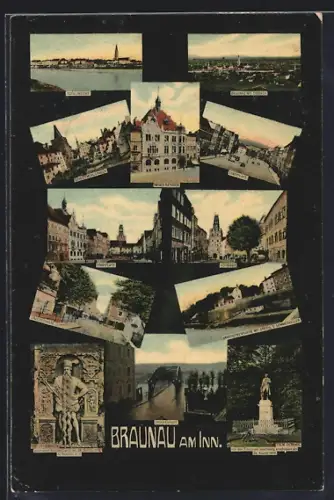 AK Braunau a. Inn, verschiedene Ortsansichten